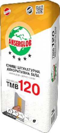 Штукатурка декоративная Ансерглоб ТМВ-120 камешковая белая, 25 кг цена купить в Киеве